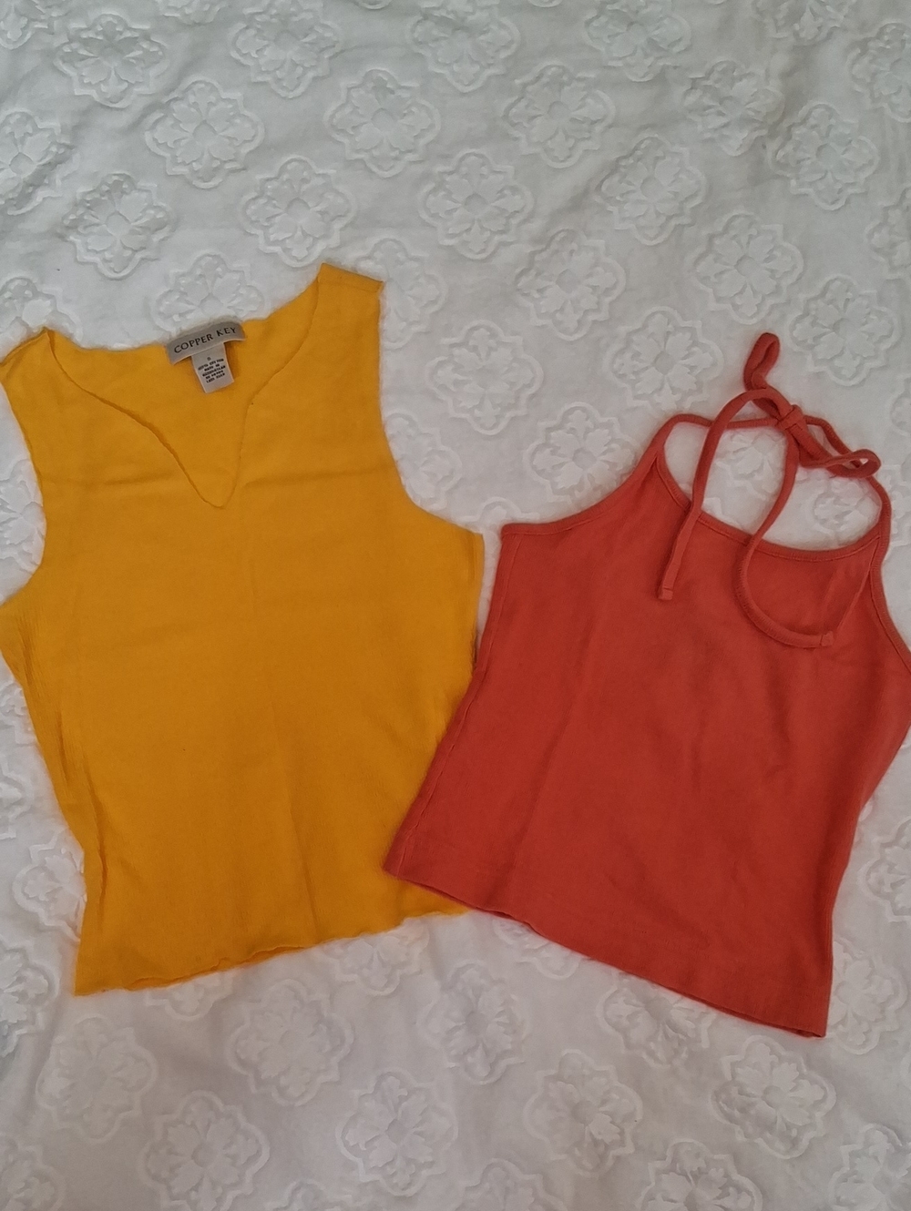 Copper Key Yellow Sleeveless V-Neck Tank Top